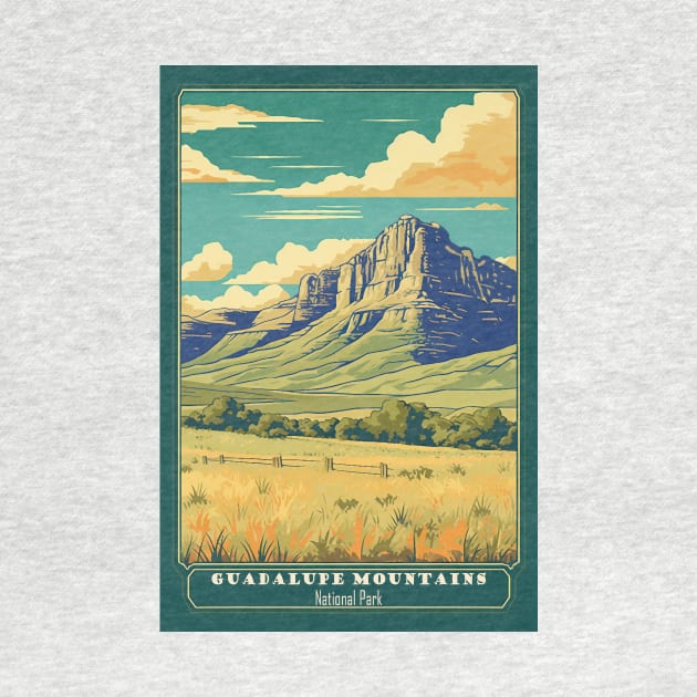 Guadalupe Mountains National Park Travel Poster by GreenMary Design